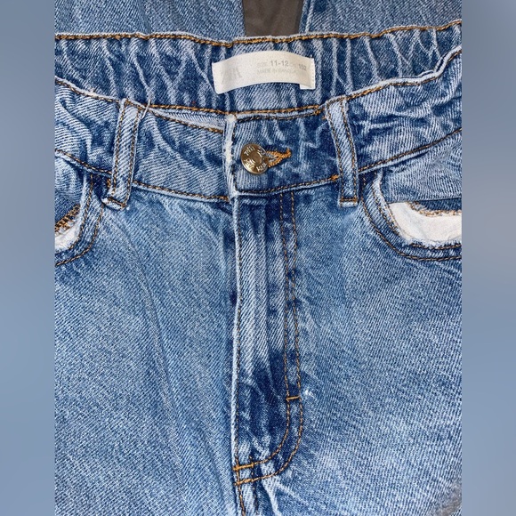 Zara Happy Face Scribble Girls Wide Leg Baggy Jeans Size 11/12 - Picture 4 of 8